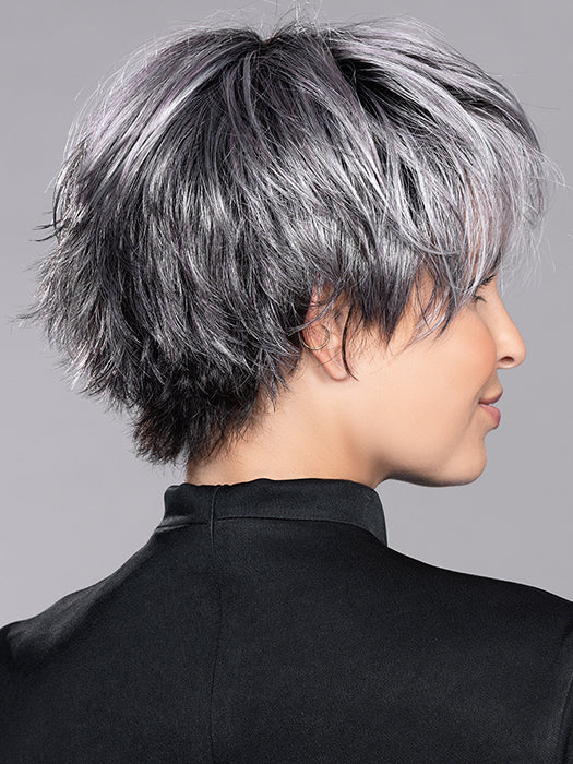 SKY by ELLEN WILLE in METALLIC PURPLE ROOTED | Pearl Platinum and Pure White with Black and Purple Blended throughout with Shaded Roots