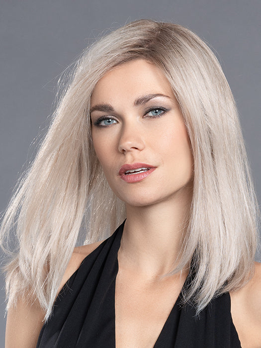 Human/Synthetic Hair Blend Wig TASTE by ELLEN WILLE in PEARL BLONDE ROOTED 101.16 | Pearl Platinum and Medium Blonde Blend with Shaded Roots