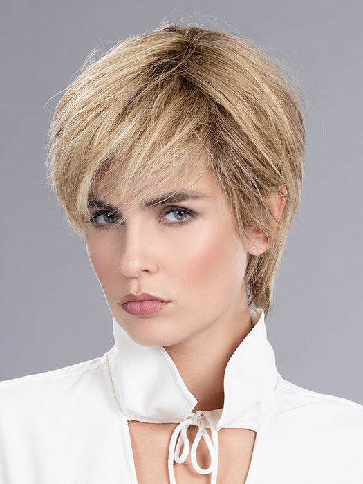 Remy Human Hair Topper VALUE in SANDY BLONDE ROOTED 20.22.16 | Medium Blonde and Light Strawberry Blonde blend with Light Neutral Blonde and Shaded Roots