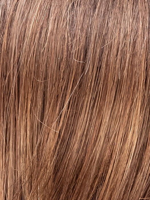 MOCCA ROOTED 830.12.27 | Medium Brown Blended with Light Auburn, Lightest Brown, and Dark Strawberry Blonde Blend with Shaded Roots