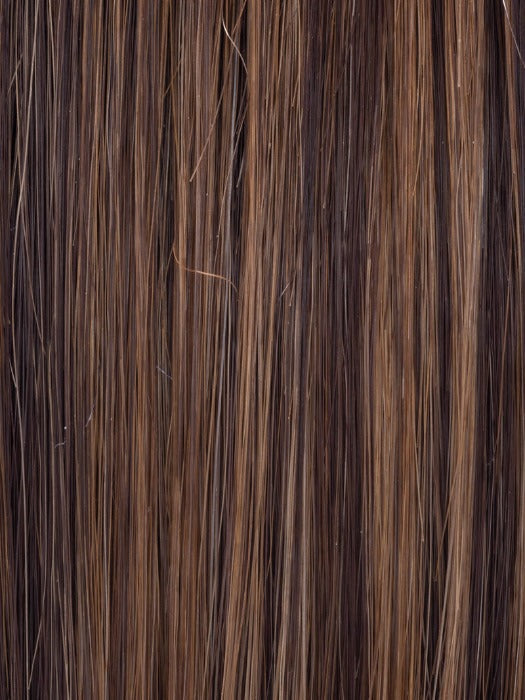 MOCCA ROOTED 830.12.27 | Medium Brown Blended with Light Auburn, Lightest Brown, and Dark Strawberry Blonde Blend with Shaded Roots