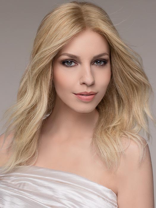 Remy Human Hair Wig SPECTRA by ELLEN WILLE in SANDY BLONDE ROOTED 16.26.20 | Medium Blonde and Light Golden Blonde with Light Strawberry Blonde Blend and Shaded Roots