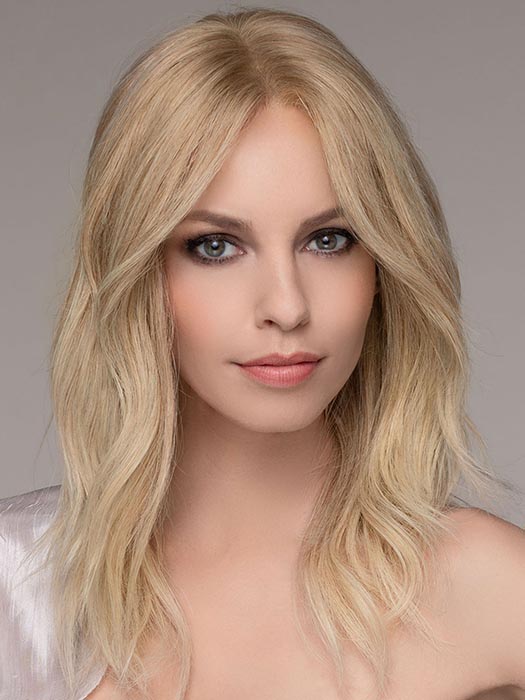 Remy Human Hair Wig SPECTRA by ELLEN WILLE in SANDY BLONDE ROOTED 16.26.20 | Medium Blonde and Light Golden Blonde with Light Strawberry Blonde Blend and Shaded Roots