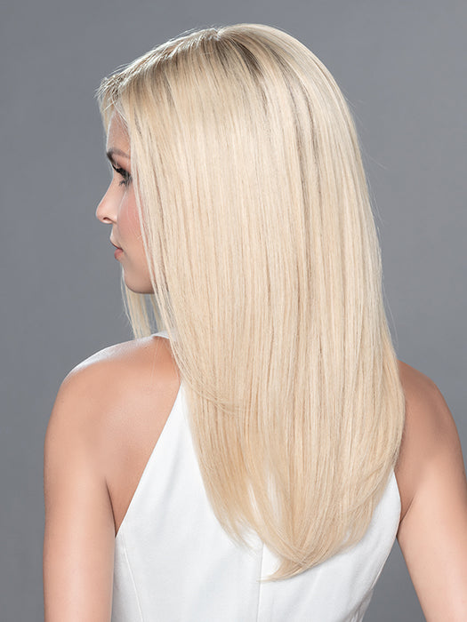 Remy Human Hair Wig ZORA by ELLEN WILLE in LIGHT CHAMPAGNE ROOTED 19.22 | Platinum Blonde, Light Golden Blonde, Light Ash Blonde Blend, and Dark Roots