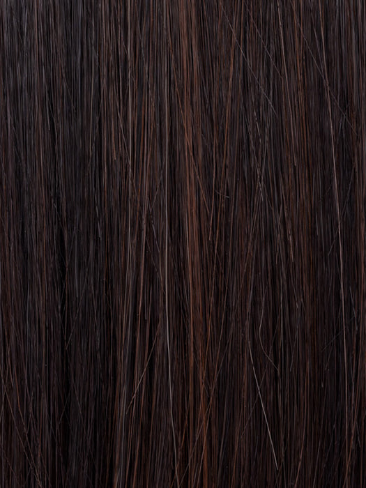 DARK CHOCOLATE ROOTED 4.33 | Darkest Brown Blended with Dark Auburn and Shaded Roots